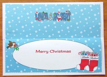 Christmas Names Linda & Robert Large Dl Insert by Joyce Watson