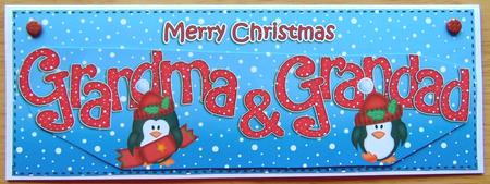 Large Dl Xmas Grandma & Grandad Penguins 3D Decoupage by Joyce Watson