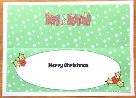 Christmas Names Rory & Bethany Large Dl Insert by Joyce Watson