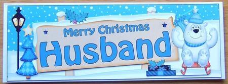 Xmas Husband Bear Signpost Large Dl Easicut 3D Decoupage by Joyce Watson