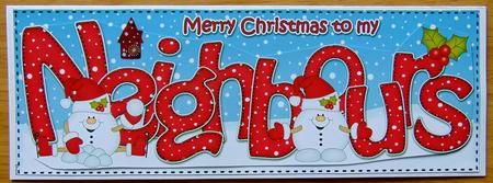 Large Dl Christmas Neighbours Snowball Sam 3D Decoupage by Joyce Watson