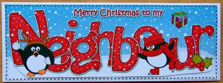 Large Dl Christmas Neighbour Penguins 3D Decoupage by Joyce Watson