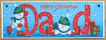 Large Dl Xmas Dad Quick Card 3D Decoupage by Joyce Watson