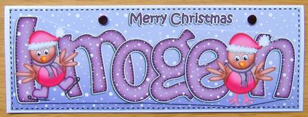 Merry Christmas Imogen Robins Large Dl & 3D Decoupage by Joyce Watson