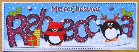 Large Dl Xmas Rebecca Pip Penguin 3D Decoupage by Joyce Watson