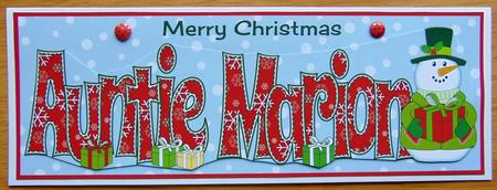 Snowman in Jacket Auntie Marion Large Dl by Joyce Watson