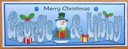 Snowman in Jacket George & Libby Large Dl by Joyce Watson