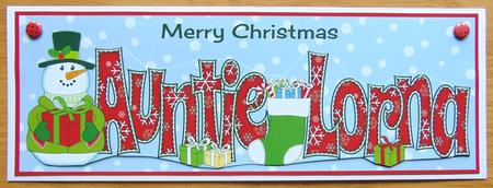 Snowman in Jacket Auntie Lorna Large Dl by Joyce Watson