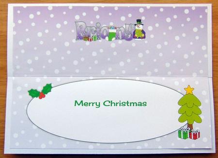 Snowman in Jacket with Tree Briony Large Dl Insert by Joyce Watson