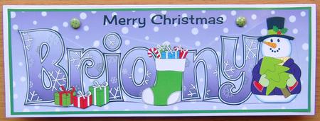 Snowman in Jacket with Tree Briony Large Dl by Joyce Watson