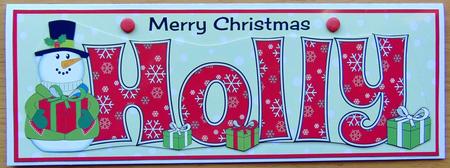 Snowman in Jacket Holly Large Dl by Joyce Watson