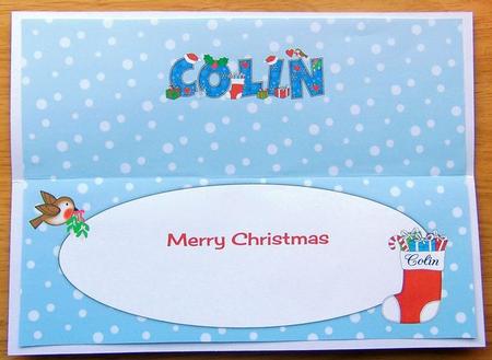 Christmas Names Colin Large Dl Insert by Joyce Watson