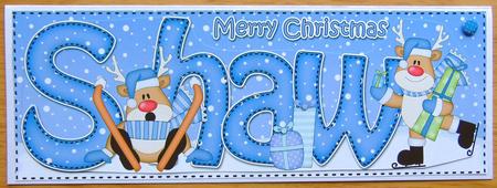 Large Dl Christmas Shaw Rudolph 3D Decoupage by Joyce Watson
