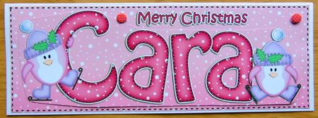 Large Dl Christmas Cara Penguins 3D Decoupage by Joyce Watson