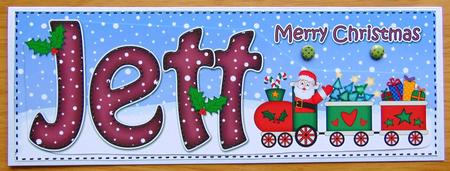 Large Dl Christmas Jett Santa Train 3D Decoupage by Joyce Watson