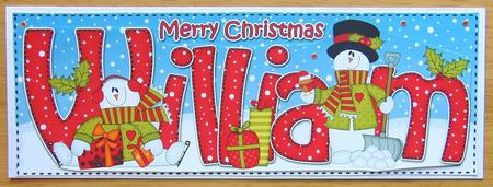 Large Dl Christmas William Snowman 3D Decoupage by Joyce Watson