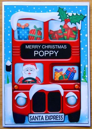 Christmas Santa Express Poppy A5 3D Decoupage by Joyce Watson