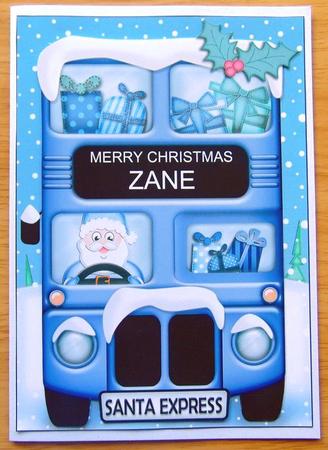 Christmas Santa Express Zane A5 3D Decoupage by Joyce Watson