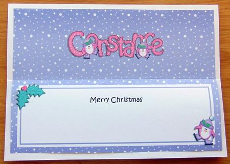 Large Dl Christmas Constance Penguins Insert by Joyce Watson