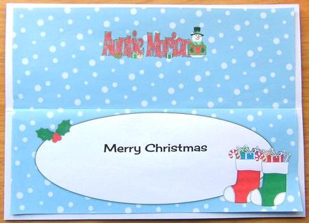 Snowman in Jacket Auntie Marion Large Dl Insert by Joyce Watson