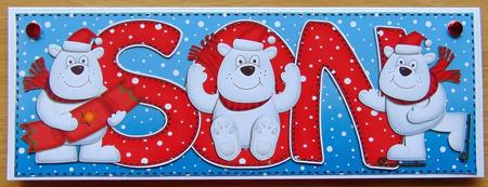 Large Dl Xmas Son with Polar Bears Quick Card N Decoupage by Joyce Watson