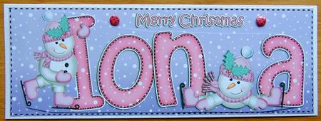Large Dl Christmas Iona Snowman 3D Decoupage by Joyce Watson