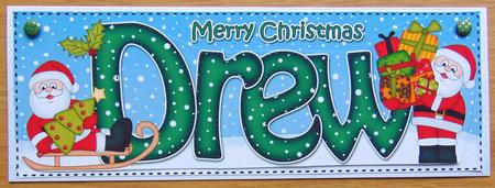Large Dl Christmas Drew Santa 3D Decoupage by Joyce Watson