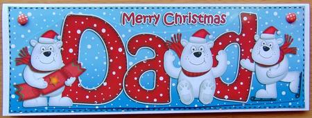 Large Dl Christmas Dad Polar Bear 3D Decoupage by Joyce Watson