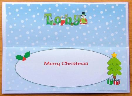 Snowman in Jacket with Tree Toby Large Dl Insert by Joyce Watson
