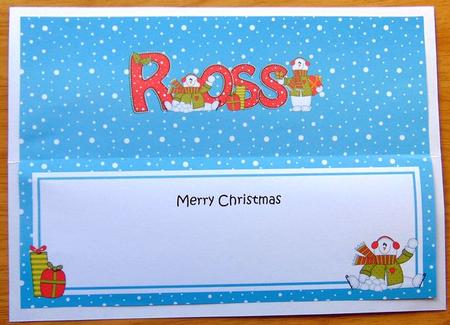 Large Dl Christmas Ross Snowman Insert by Joyce Watson