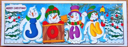 Snowmen Names Large Dl - John by Joyce Watson