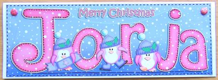 Large Dl Christmas Jorja Penguin 3D Decoupage by Joyce Watson