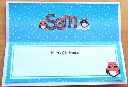 Large Dl Christmas Sam Penguins Insert by Joyce Watson