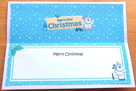 Lge Dl Xmas Baby's First Christmas Ben Polar Bear Insert by Joyce Watson