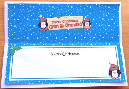 Xmas Gran & Grandad Penguins Signpost Lge Dl Matching Insert by Joyce Watson