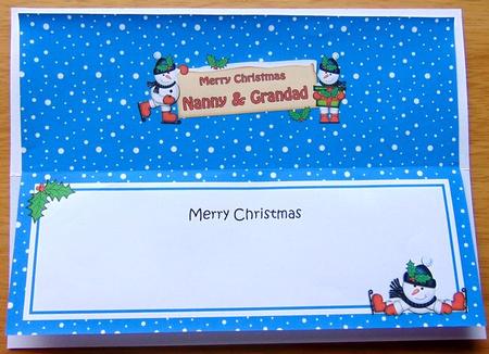 Large Dl Christmas Nanny & Grandad Snowman Insert by Joyce Watson