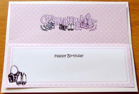 Lge Dl Birthday Grandaughter Shoes & Handbags Insert by Joyce Watson