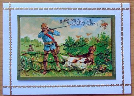 Vintage Hunting Scene Wavy Edged Stair Stacker Topper by Joyce Watson