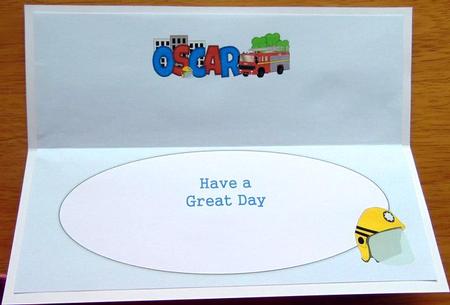 Fire Engine Oscar Large Dl Insert by Joyce Watson