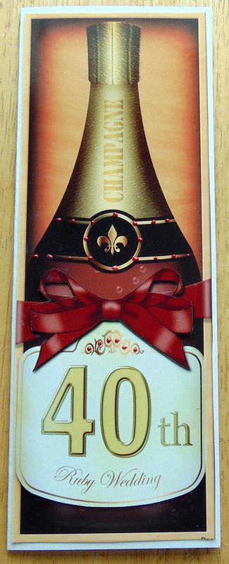 Large Dl Ruby Anniversary Champers in a Box 3D Decoupage by Joyce Watson