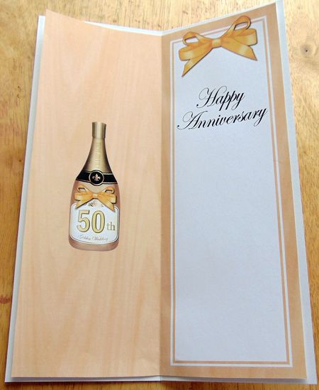 Large Dl Golden Wedding Anniversary Champers in a Box Insert by Joyce Watson