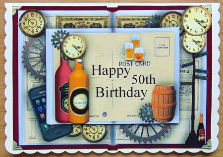 50th Male Book Card by Joyce Watson