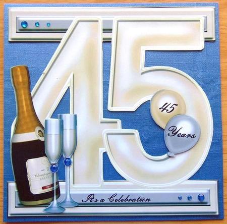 I Card Front Sapphire Anniversary 45 Years by Joyce Watson
