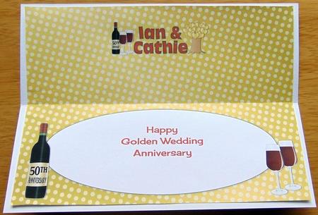Golden Wedding Anniversary Ian & Cathie Large Dl Insert by Joyce Watson