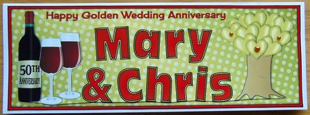 Golden Wedding Anniversary Mary & Chris Large Dl by Joyce Watson