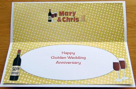 Golden Wedding Anniversary Mary & Chris Large Dl Insert by Joyce Watson