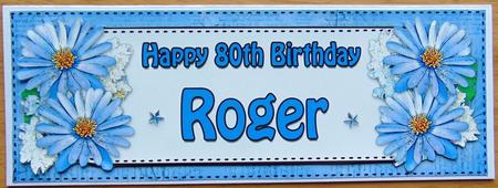 Large Dl 80th Birthday Roger Daisies & 3D Decoupage by Joyce Watson