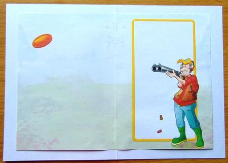 Clay Pigeon Shooting Dude Insert by Joyce Watson