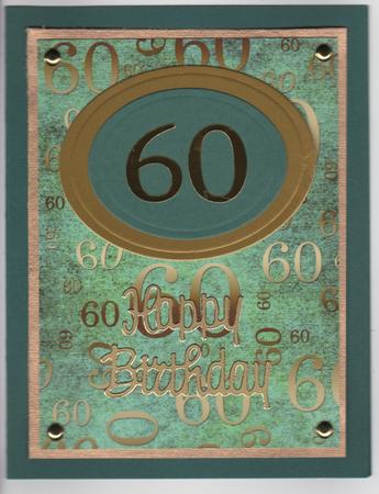 Deep Aqua and Gold 60th Birthday A4 Backing Paper by Susan Schmidt