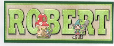 Gardening Gnome Robert Large Dl Name Card by Susan Schmidt